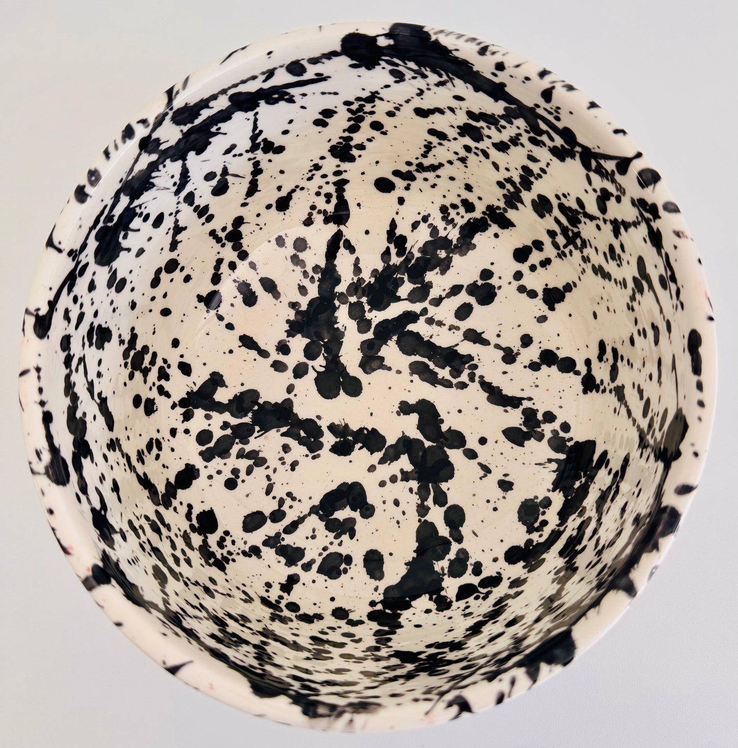 Saladier Blanc Tacheté Bleu