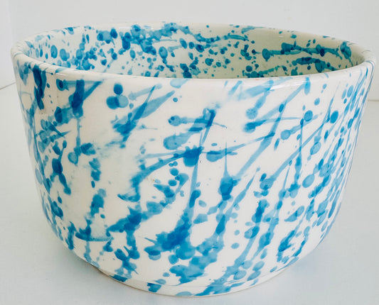 Saladier Blanc Tacheté Bleu