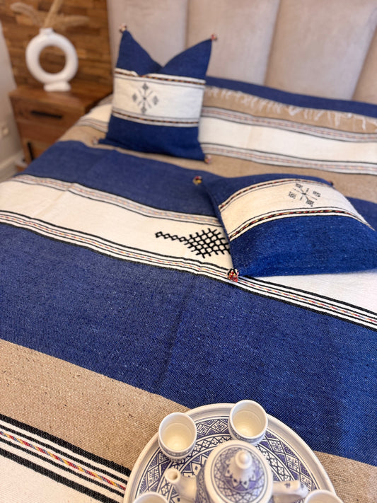 Plaid artisanal en coton naturel