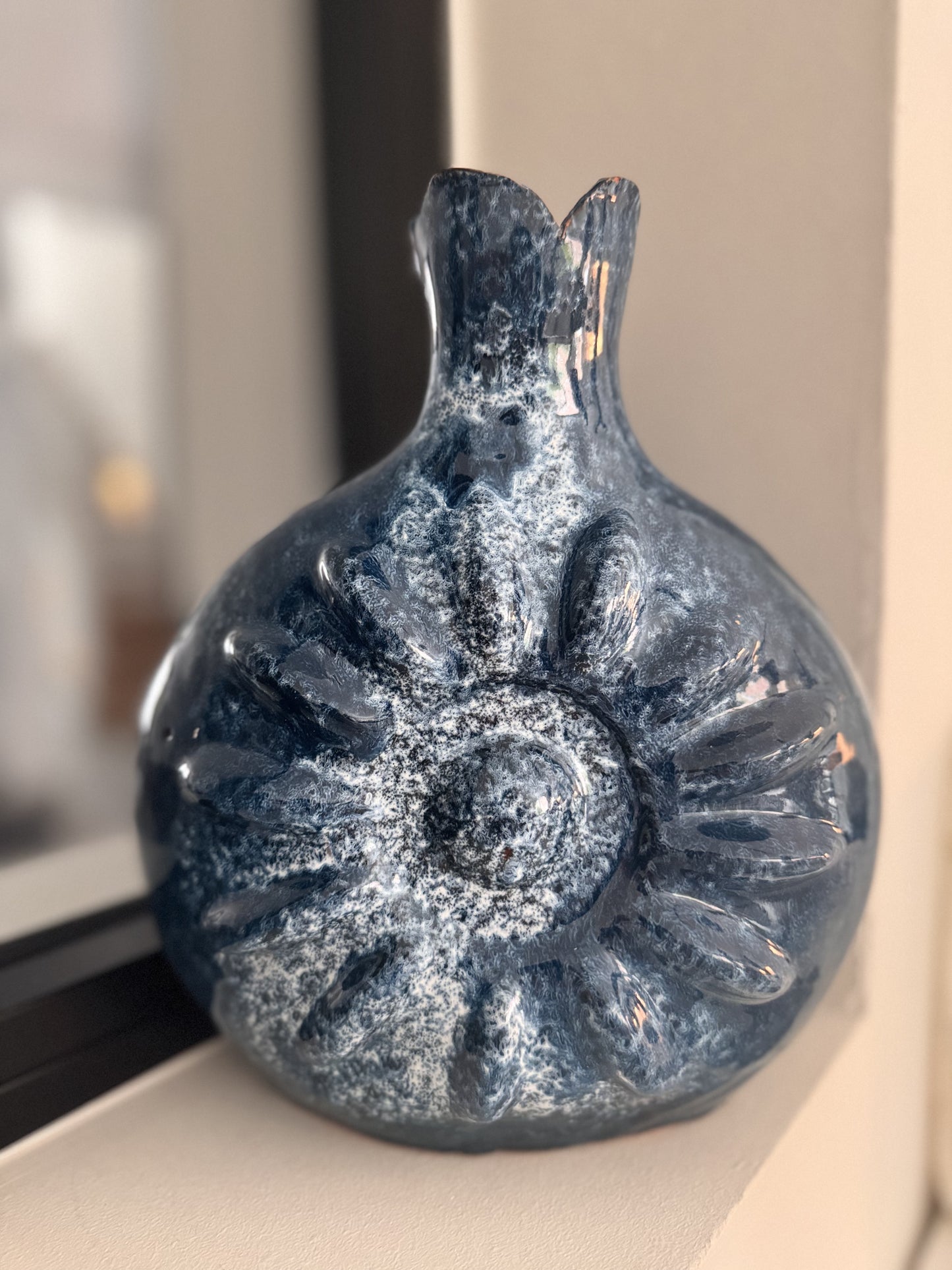 vase en céramique bleu