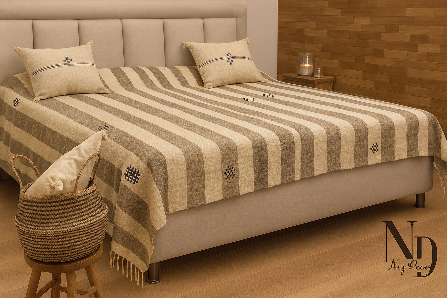 Ensemble Plaid & Coussins Artisanaux