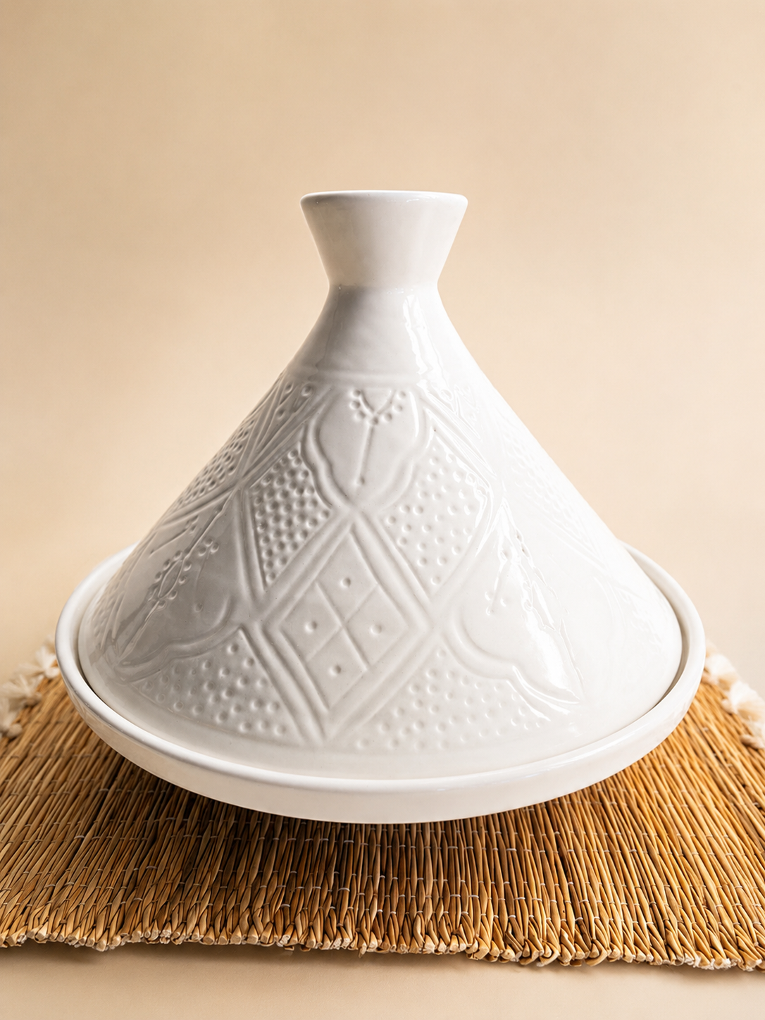 Tagine blanc de présentation – 30 cm 🤍