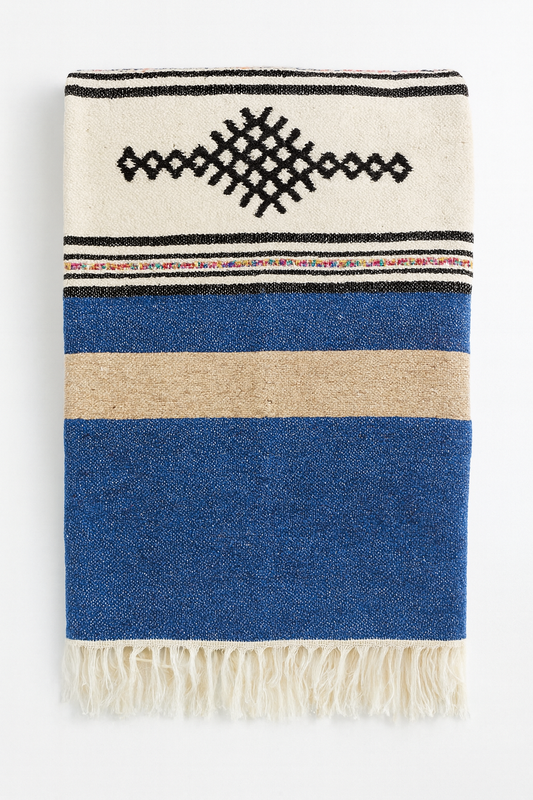 Plaid artisanal en coton naturel