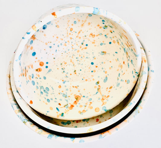 Ensemble de 3 saladiers arttisanaux tachetés