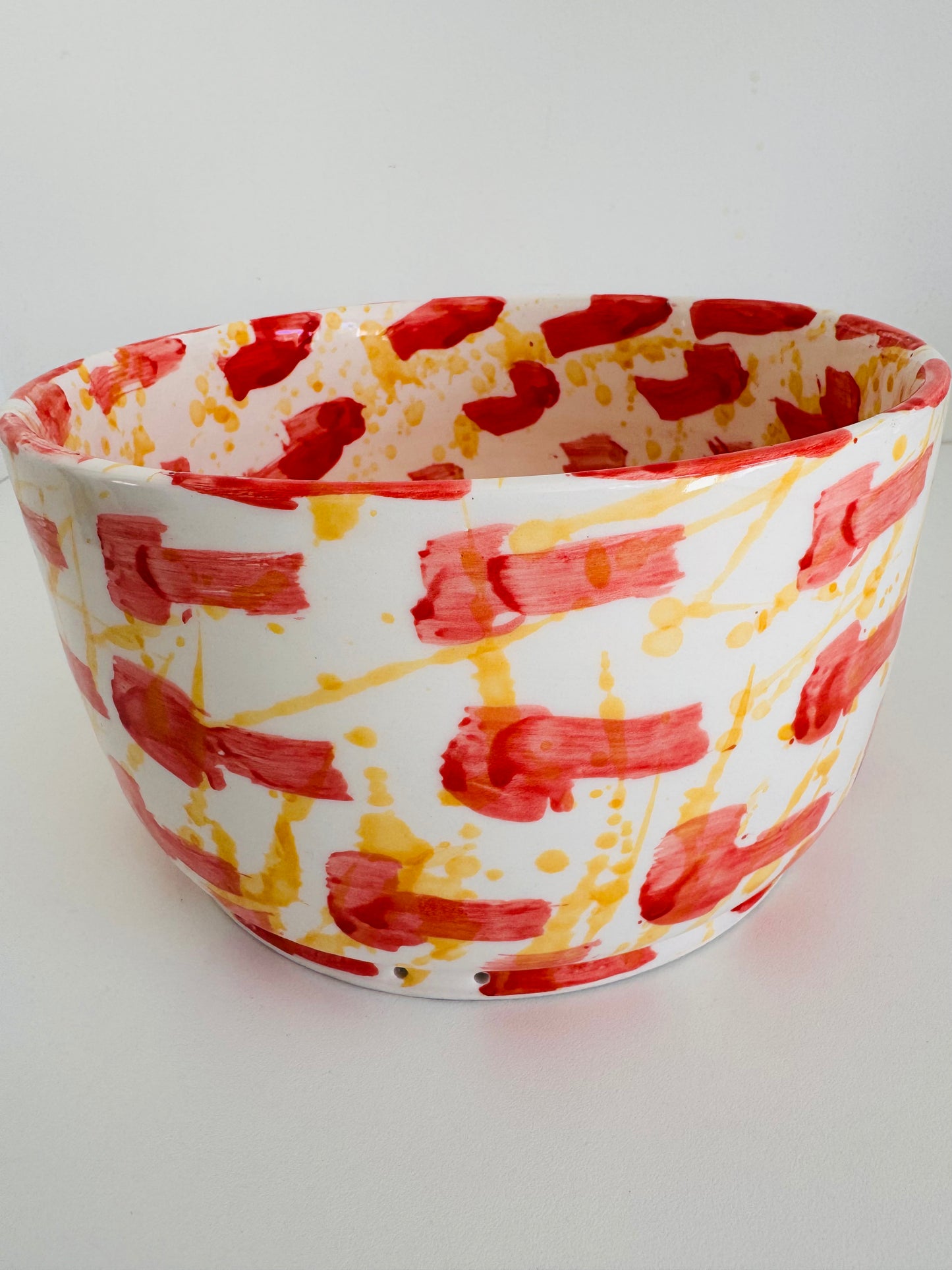 Saladier Blanc Tacheté Bleu