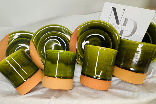 Panier garni artisanal – Set de 4 tasses expresso & sous-tasses