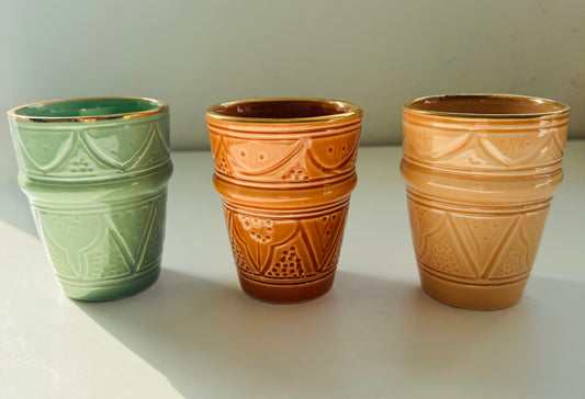 Mug artisanal  avec bordure dorée