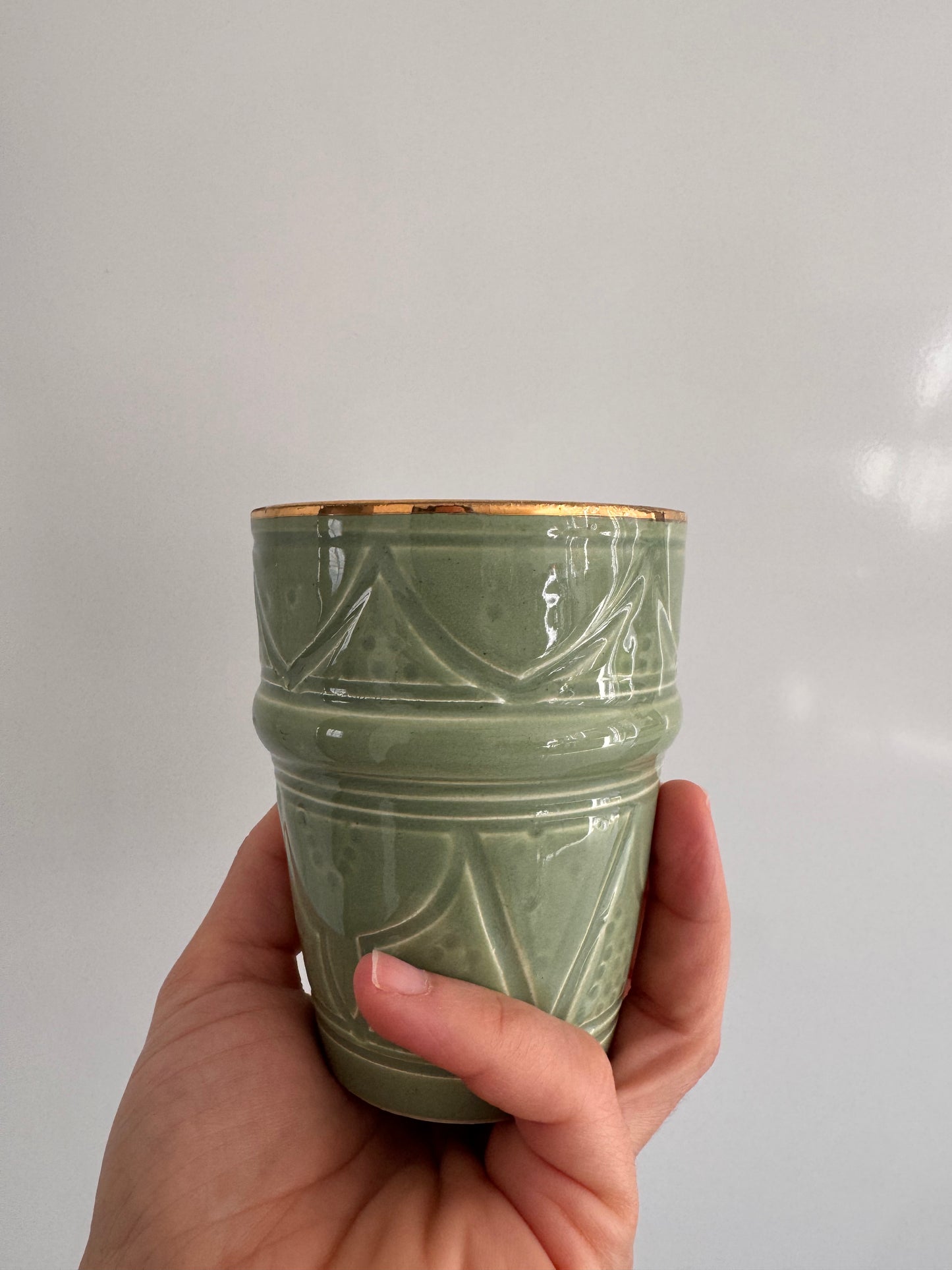 Mug artisanal  avec bordure dorée