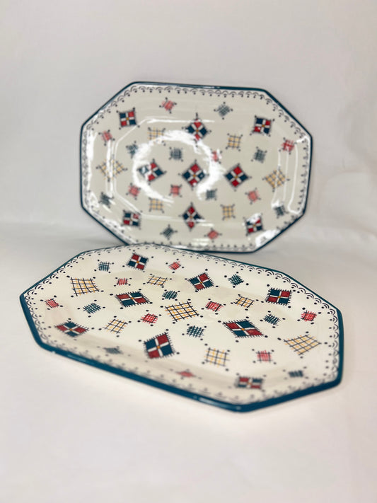 Assiette artisanale à motifs berbères